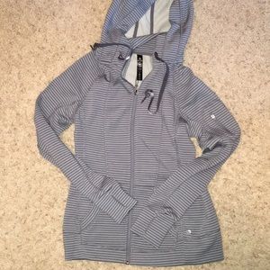 Women's Stripped fullzip 90 degree hoodie